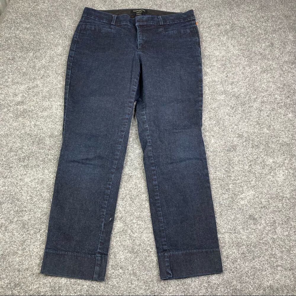 Banana Republic Sloan Crop Pants Womens Size 6 Dark Wash Denim Slim Fit Stretch